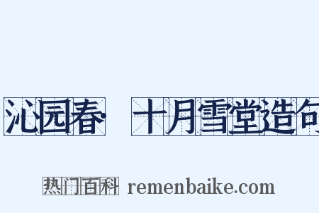 沁园春·十月雪堂造句是什么意思的图片